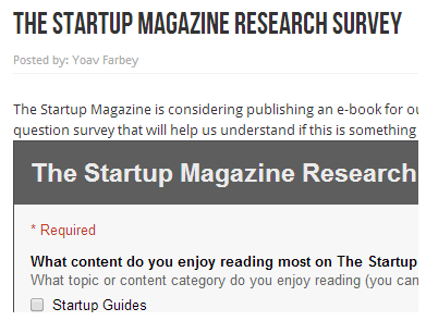 The Startup Magazine Research Survey